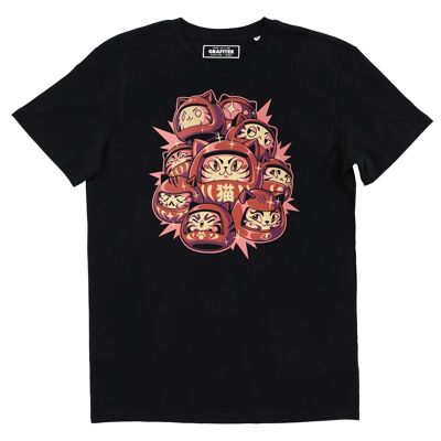 Daruma-Katzen-T-Shirt – japanisches Katzen-Grafik-T-Shirt