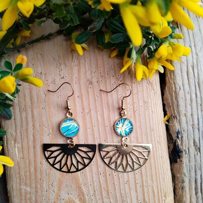 Boucles Ryam éventail turquoise