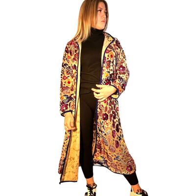 Transparenter Kimono Devore Mittellang. Eleganter mittelgroßer Kimono