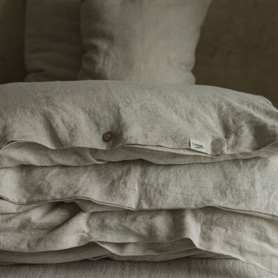 Natural Melange Linen Duvet Cover