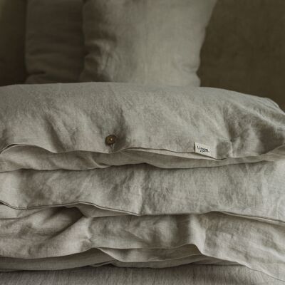 Bettbezug aus natürlichem Melange-Leinen