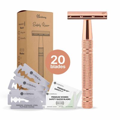 Safety Razor Glossy Rose Gold Aluminium