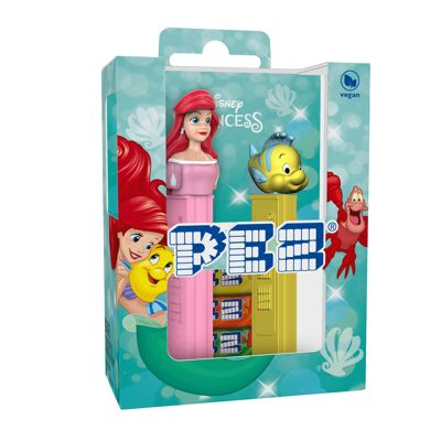 PEZ – Twin pack Licence La petite Sirène – Combinaison unique de bonbons aux goûts fruits et d’un distributeur – Contient 2 distributeurs PEZ + 4 recharges de bonbons