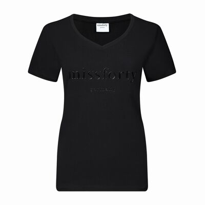 T-shirt femme Basic Jersey noir - cadeau pour 40 ans