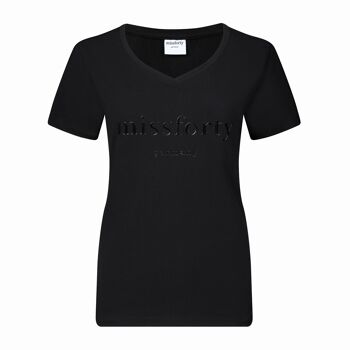 T-shirt femme Basic Jersey noir - cadeau pour 40 ans 1