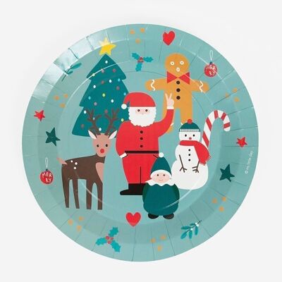 8 Paper plates: Merry Christmas
