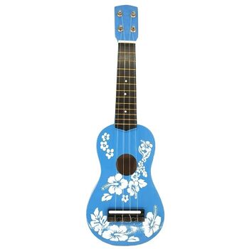 Guitare Ukulélé en Bois avec Cordes - Design Fleur 3 Couleurs 50cm 4