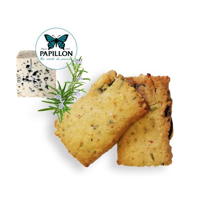 Biscotto Aperitivo Bio Sfuso 3kg - Roquefort Papillon, Rosmarino e Sale di Guérande