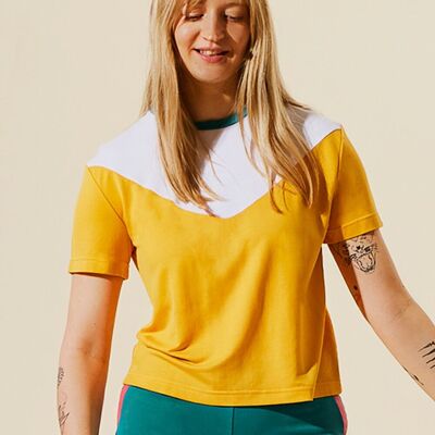 YELLOW GREEN WOMEN'S SPORTS T-SHIRT