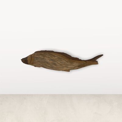 Pesce intagliato a mano in legno galleggiante - (L11.3)