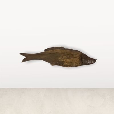 Pesce intagliato a mano in legno galleggiante - (L11.6)