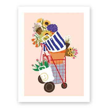 Affiche . Marché aux fleurs 1