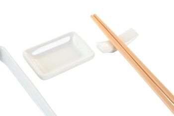 SUSHI SET 7 GRES BAMBOU 24X7X2 BLANC PC202885 3