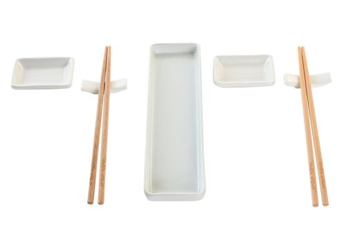 Sushi Set 7 Gres Bambu 24X7X2 Blanco PC202885