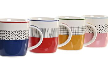 MUG PORCELAINE NEW BONE 11,5X8,3X9,5 365ML 4 ASSORTIMENTS. PC201119 2