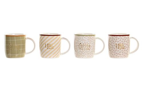 Mug Porcelana New Bone 11,5X8,3X9,5 365Ml 4 Surt. PC201117