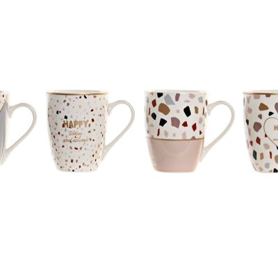 TAZZA PORCELLANA 11,5X8,3X10,5 340ML TERRAZZO 4 ASSORTITI. PC201114