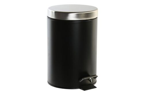 PAPELERA METAL INOX 17X22X26 3L NEGRO PB203648