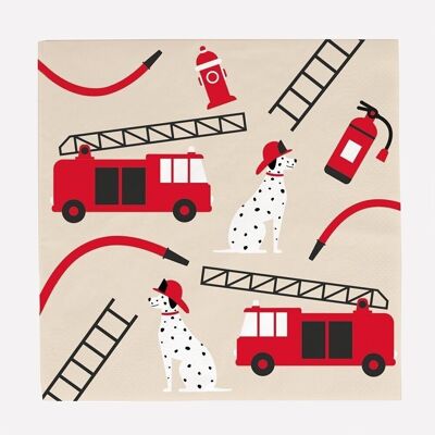 20 Serviettes en papier : pompier