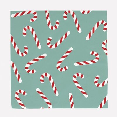 20 Paper napkins: candy canes