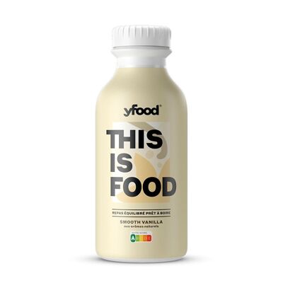YFOOD - Questo è un pasto bilanciato alimentare pronto da bere, liscio alla vaniglia con aromi naturali - Bottiglia da 500 ml - Bevanda a base di latte, sterilizzato UHT, senza lattosio, con oli vegetali. Con edulcorante. 1,5% di grassi.