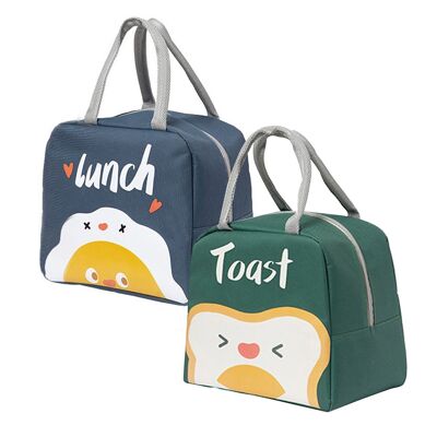 Lunch bag in GREEN & BLUE.  Dimension: 23x22x16cm DF-400