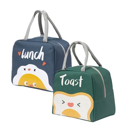 Lunch bag in GREEN & BLUE.  Dimension: 23x22x16cm DF-400