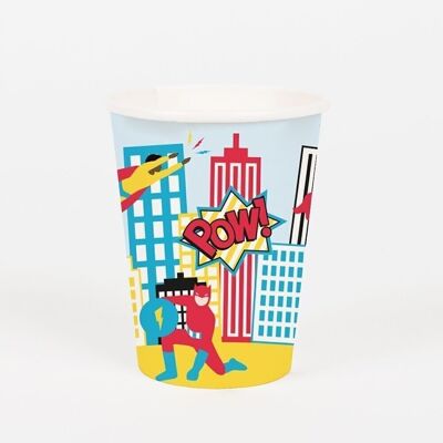 8 Paper cups: superhero 1