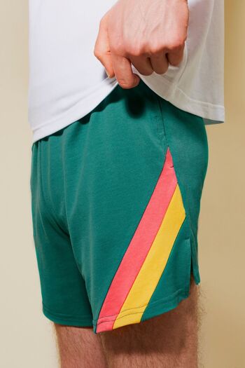 SHORT SPORT RÉTRO HOMME VERT 1