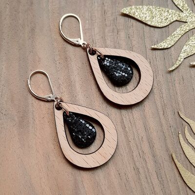 Boucles d'oreilles AMANDE Noir