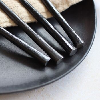 Fourchette khos en acier inoxydable noir 2