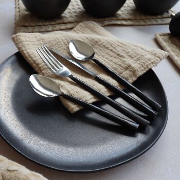 Fourchette khos en acier inoxydable noir 4