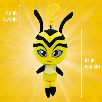 Miraculous - réf : M13021 - Kwami  POLLEN, peluche abeille pour enfants  - 12 cm - Peluche super douce - A collectionner - Avec yeux pailletés brodés - Mousqueton assorti 3