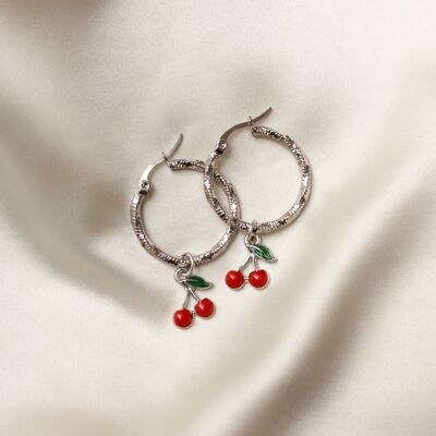 Millie earrings ♡ cherry silver