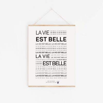 Mantra poster: Life is beautiful (A2, A3, A4, A5, mini)