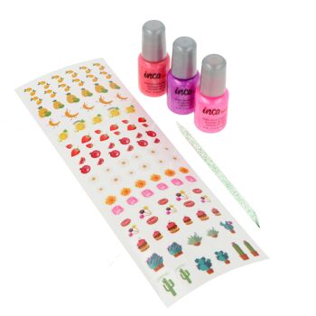 Set manucure enfant - Vernis à ongles à l'eau - Stickers décoratifs 4