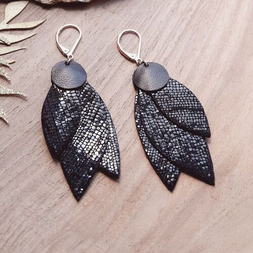 Boucles d'oreilles CELESTE Noir scintillant