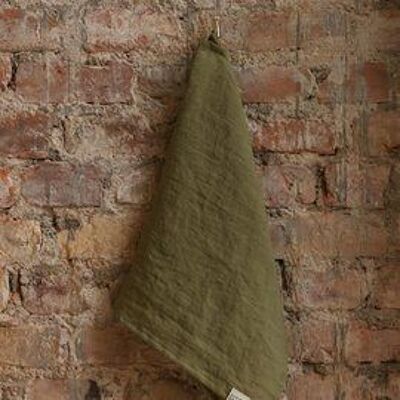 Olive Green  linen kitchen towel