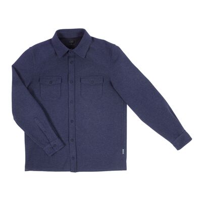 Recycled polyester overshirt Navy blue