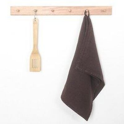 Asciugamano da cucina in lino viola scuro