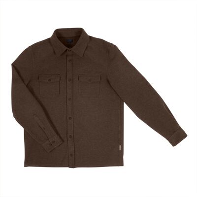Brown recycled polyester overshirt