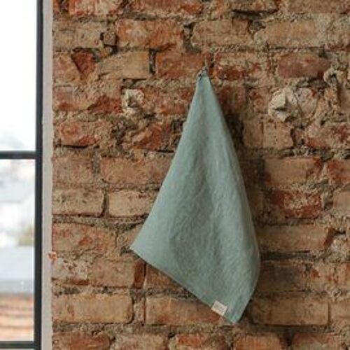 Ocean Mint  linen kitchen towel