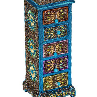 COFFRET ARTISAN DÉCORÉ BOIS ET VALEURS DO9453BX_AZUL