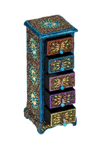 COFFRET ARTISAN DÉCORÉ BOIS ET VALEURS DO9453BX_AZUL 2