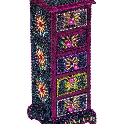 DECORATED WOOD AND VALUES ARTISAN BOX DO9453BX_FUCSIA