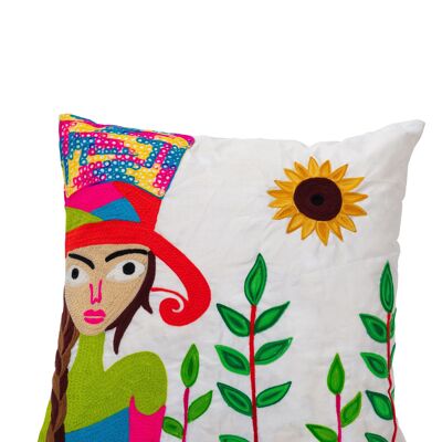 EMBROIDERED CUSHION 100% POLYESTER DO9495CO_UNICO