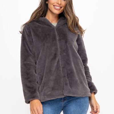 FUR JACKET 100% POLYESTER HH6144CH_GRAY