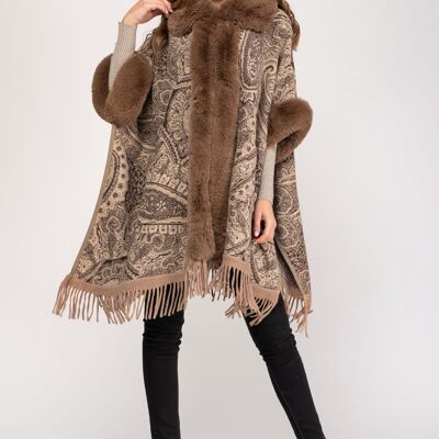 PONCHO 100%ACRILICO HH8143PO_BEIGE