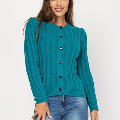 VESTE TRICOT 100% ACRYLIQUE HH8164C_TURQUOISE