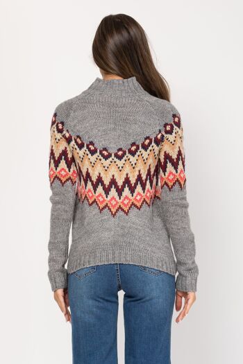 PULL EN MAILLE 80% ACRYLIQUE 20% LAINE OC8198C_GREY 7